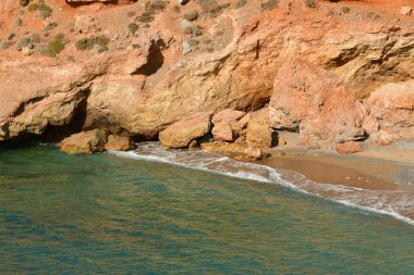 Yunan adası Kalymnos Avrupa 'da ıssız bir plaj. Yüksek kalite fotoğraf