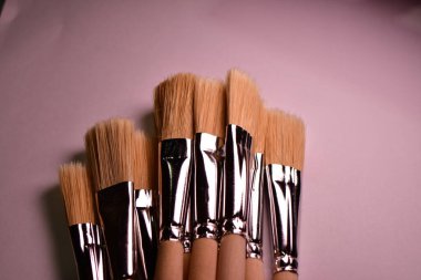 Boya fırçaları makro kıllı makro detaylar yeni. Yüksek kalite fotoğraf