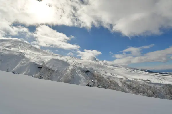 Views Biei Fuji Hokkaido Japan Snow Landscape Blue Sky High — Stock Photo, Image