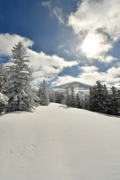 Winter Mountain Landscape Mount Biei Fuji Hokkaido Japan High Quality Stock Image