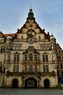 Dresden Şehir Merkezi. Tarihi Almanya, sabahın erken saatlerinde. Yüksek kalite fotoğraf