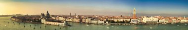 Venedik Panorama ultra geniş, güzel ışık poster küresi. Yüksek kalite fotoğraf