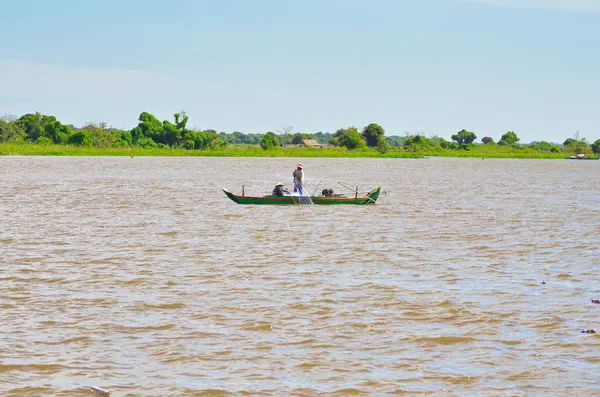 Mekong Nehri Kamboçya Vietnam Asya Uzun Kuyruk Tropik. Yüksek kalite fotoğraf