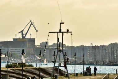 Rostock şehri mimarisi antik Almanya kıyıları. Yüksek kalite fotoğraf