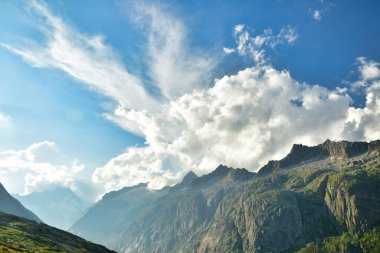Alp panorama Grimsel Geçidi Swizerland Bckground Hafif Yazı. Yüksek kalite fotoğraf