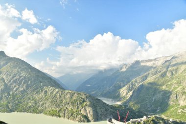 reservoir mountain Grimsel Pass Swiss Beautiful landscape alpine. High quality photo clipart