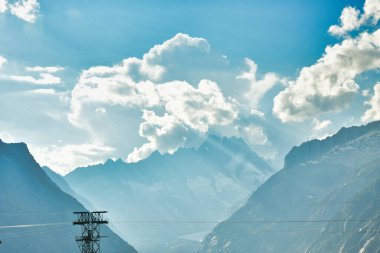 alpine panorama Grimsel Pass Swizerland Bckground Light Summer . High quality photo clipart