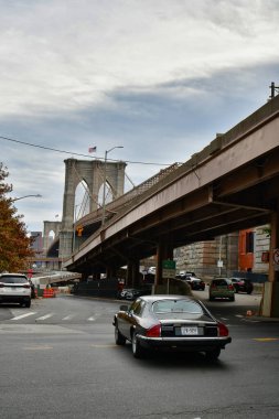 Brooklin Köprüsü, ABD 'den New York' a. Yüksek kalite fotoğraf