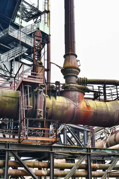 Dünya Mirası Voelklinger Huette Demir Fabrikası tarihi çelik fabrikası. Yüksek kalite fotoğraf