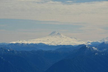 Villarrica Vulcano 'dan Patagonya Şili kayağı görüntüsü. Yüksek kalite fotoğraf