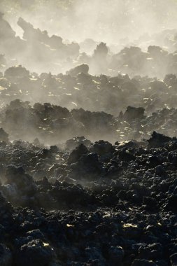 Osorno Vulcano Şili yakınlarındaki Buharlı Lava Kayalıkları. Yüksek kalite fotoğraf