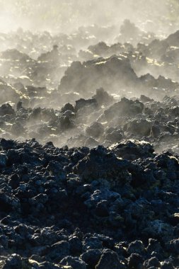 Osorno Vulcano Şili yakınlarındaki Buharlı Lava Kayalıkları. Yüksek kalite fotoğraf