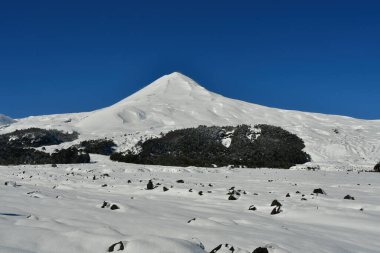 Llaima Vulcano Patagonia chile lake district ski top touring. High quality photo clipart