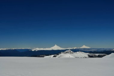 puntiagudo peak chile panorama blue sky winter mountaineering. High quality photo clipart