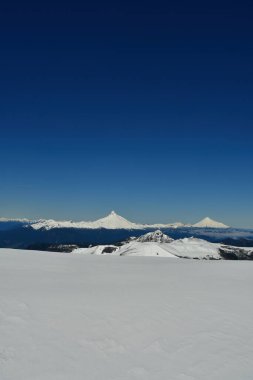 puntiagudo peak chile panorama blue sky winter mountaineering. High quality photo clipart