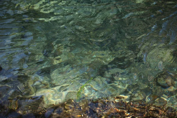 Чистая Прозрачная Вода Реке Голубоватый Цвет Воды — стоковое фото