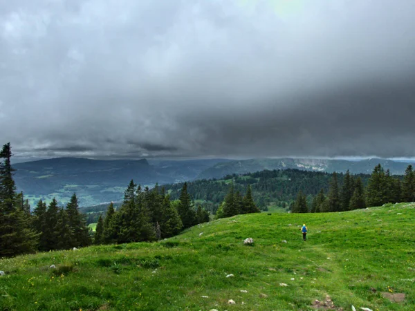 스위스의 2022 스위스의 산맥에 1587 하이킹하는 — 스톡 사진