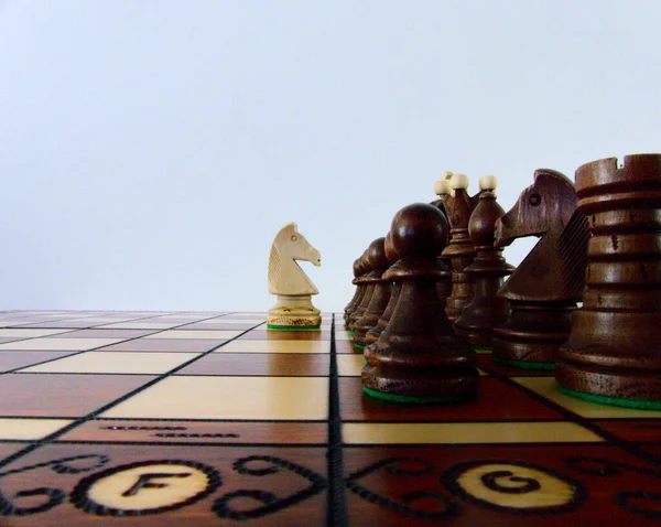 Chess Strategy Tactics Game Set Pieces Checkerboard King Queen Bishop — Stock Photo, Image