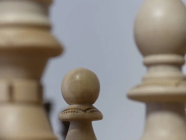 Chess Strategi Och Taktik Uppsättning Pjäser Och Schackbräda King Queen — Stockfoto