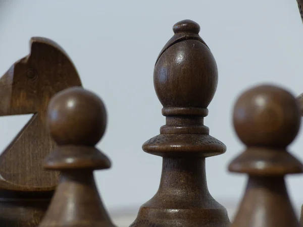 stock image Chess - Strategy and tactics game - Set of pieces and checkerboard (King - Queen - Bishop - Knight - Rook - Pawn)