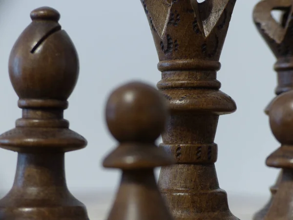 Chess Strategi Och Taktik Uppsättning Pjäser Och Schackbräda King Queen — Stockfoto