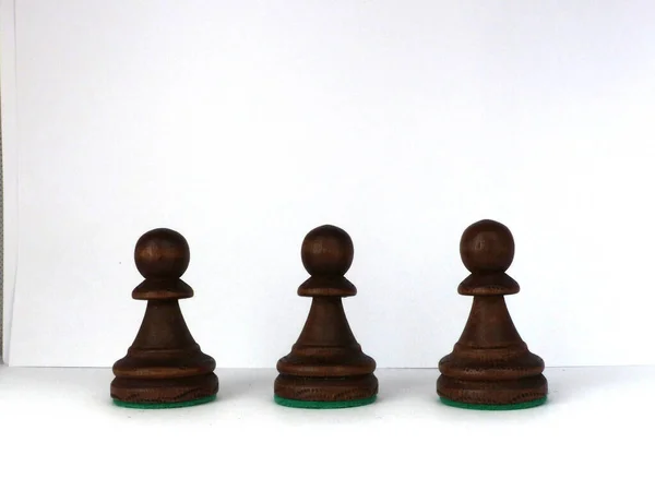 Xadrez Jogo Rei Estratégia Peão Negros Branco Rainha Competição Isolado — Fotografia de Stock