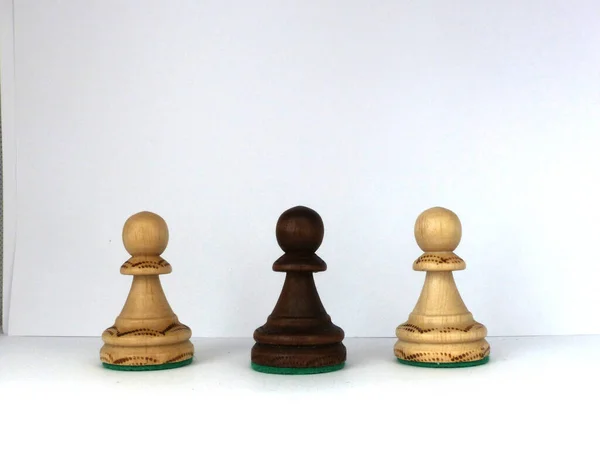 Chess Game King Strategy Pawn Black White Queen Competition Isolated — Stock Photo, Image