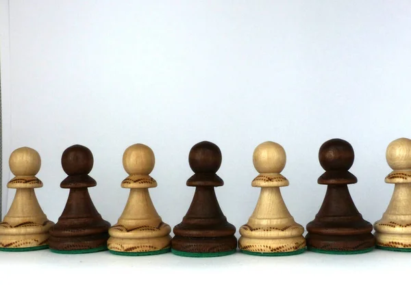 Шахматы Игра Король Стратегия Pawn Черный Белый Королева Конкуренция Изолированные — стоковое фото