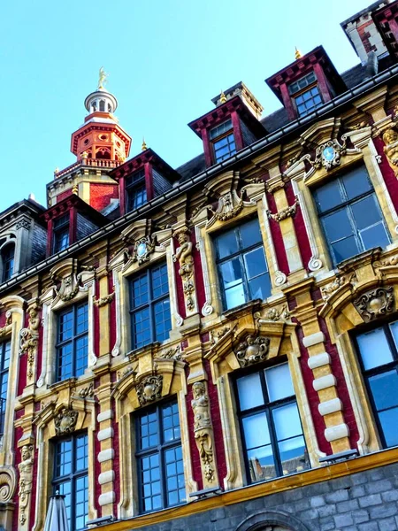 Lille Setembro 2022 Magníficas Fachadas Dos Edifícios Lille Capital Flandres — Fotografia de Stock