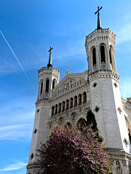 Lyon Fransa Nisan 2022 Fourvire Bazilikasının Keşfi — Stok fotoğraf