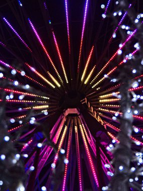 Lille, Aralık 2021: Fransa 'nın güzel Lille şehrini festival döneminde ziyaret edin