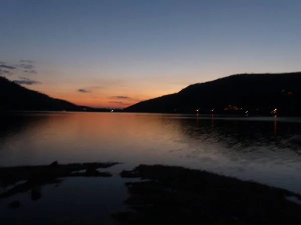 stock image Gerardmer - August 2020 : Visit of the city of Gerardmer - Tour of the beautiful lake in the middle of the Vosges mountains with an August sunset