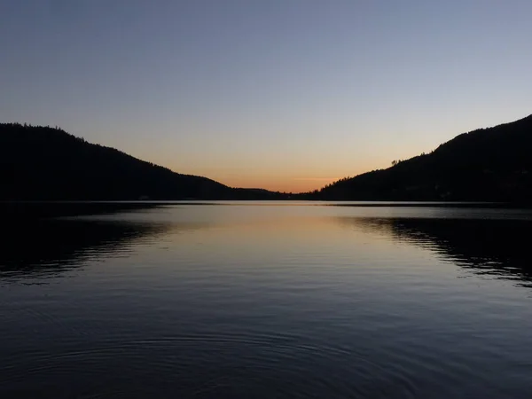 stock image Gerardmer - August 2020 : Visit of the city of Gerardmer - Tour of the beautiful lake in the middle of the Vosges mountains with an August sunset