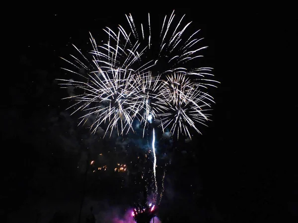 Lille France July 2018 Fireworks Night National Holiday — 图库照片