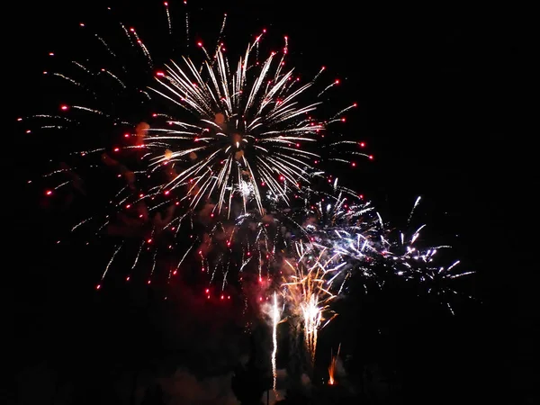 Lille Francia Julio 2018 Fuegos Artificiales Noche Fiesta Nacional — Foto de Stock