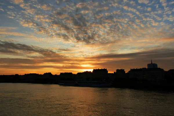 Návštěva Krásného Města Nantes Nádherný Západ Slunce — Stock fotografie