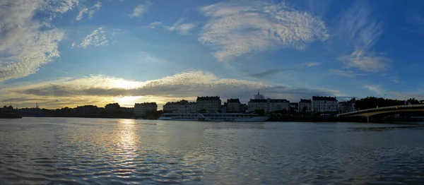 Besök Den Vackra Staden Nantes Magnifik Solnedgång — Stockfoto