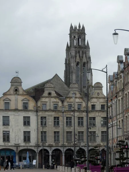 Arras Aralık 2017 Güzel Arras Şehrini Ziyaret Ana Meydanı Çan — Stok fotoğraf