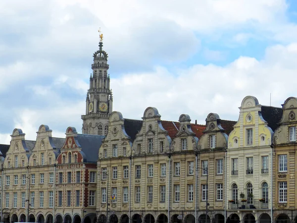 Arras Grudzień 2017 Zwiedzanie Pięknego Miasta Arras Widok Główny Plac — Zdjęcie stockowe