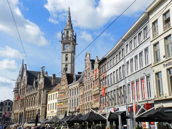 Відвідайте Прекрасне Місто Гент Бельгії Замком Чагарником Вулицею Графіті — стокове фото