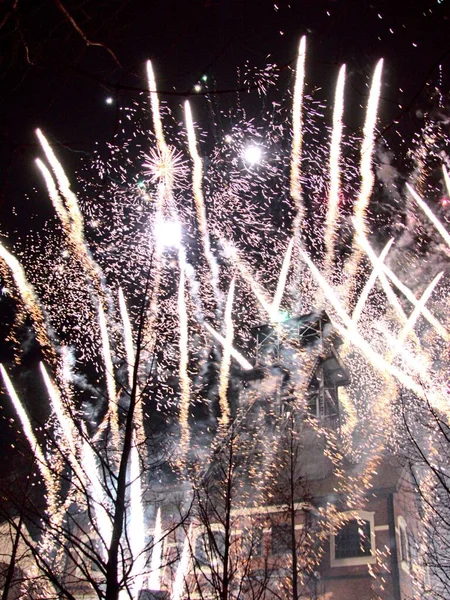 Oignies França Dezembro 2022 Festival Fogos Artifício Dia Santa Bárbara — Fotografia de Stock