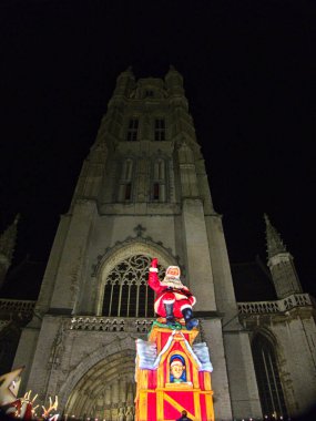 Gand, Aralık 2022: Festival döneminde Belçika 'nın güzel şehri Gand' i ziyaret edin