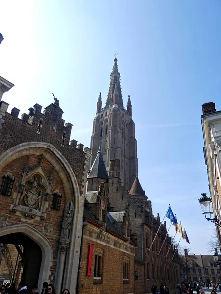 Bruges Απρίλιος 2023 Μεγάλες Προσόψεις Των Κτιρίων Της Bruges Της — Φωτογραφία Αρχείου