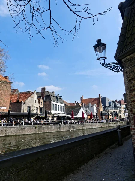 Bruges Nisan 2023 Bruges Binalarının Muhteşem Cepheleri Kuzey Venedik — Stok fotoğraf