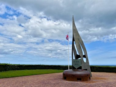 Ouistreham, Ağustos 2023 - Kieffer komandosunun 6 Haziran 1944 'te karaya çıktığı güzel Ouistreham şehrini ziyaret edin. Kumsal manzarası