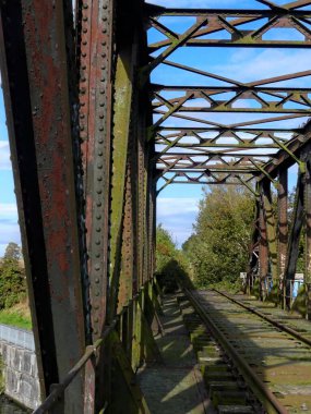 Tren yolu, demiryolu çevresi ve terk edilmiş eski köprü doğaya geri döndü.