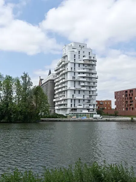 Lille, Mayıs 2025: Fransa 'nın güzel Lille şehrini ziyaret edin Flaman tarzı evlerin muhteşem cephelerini görün.