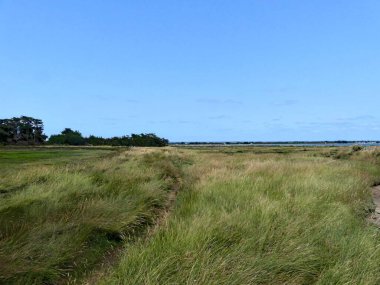 Ile-d 'Arz, Ağustos 2025: Britanya' nın Morbihan Körfezi 'nde Ile-d' Arz çevresinde yürüyüş - küçük kasabanın manzarası