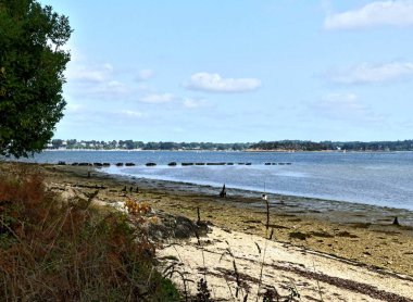 Ile-d 'Arz, Ağustos 2025: Britanya' nın Morbihan Körfezi 'nde Ile-d' Arz çevresinde yürüyüş - küçük kasabanın manzarası