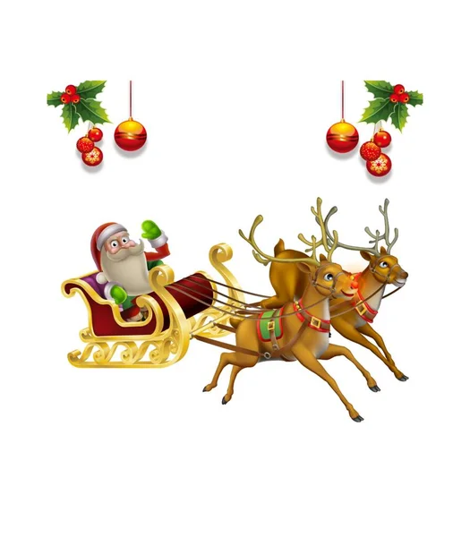 Cadre Decoration Carte Voeux Noel Avec Pere Noel — Stock Photo, Image